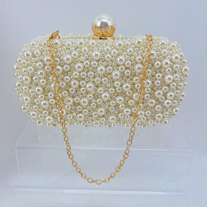 Vintage Faux Pearl Minaudiere Bridal Party Purse