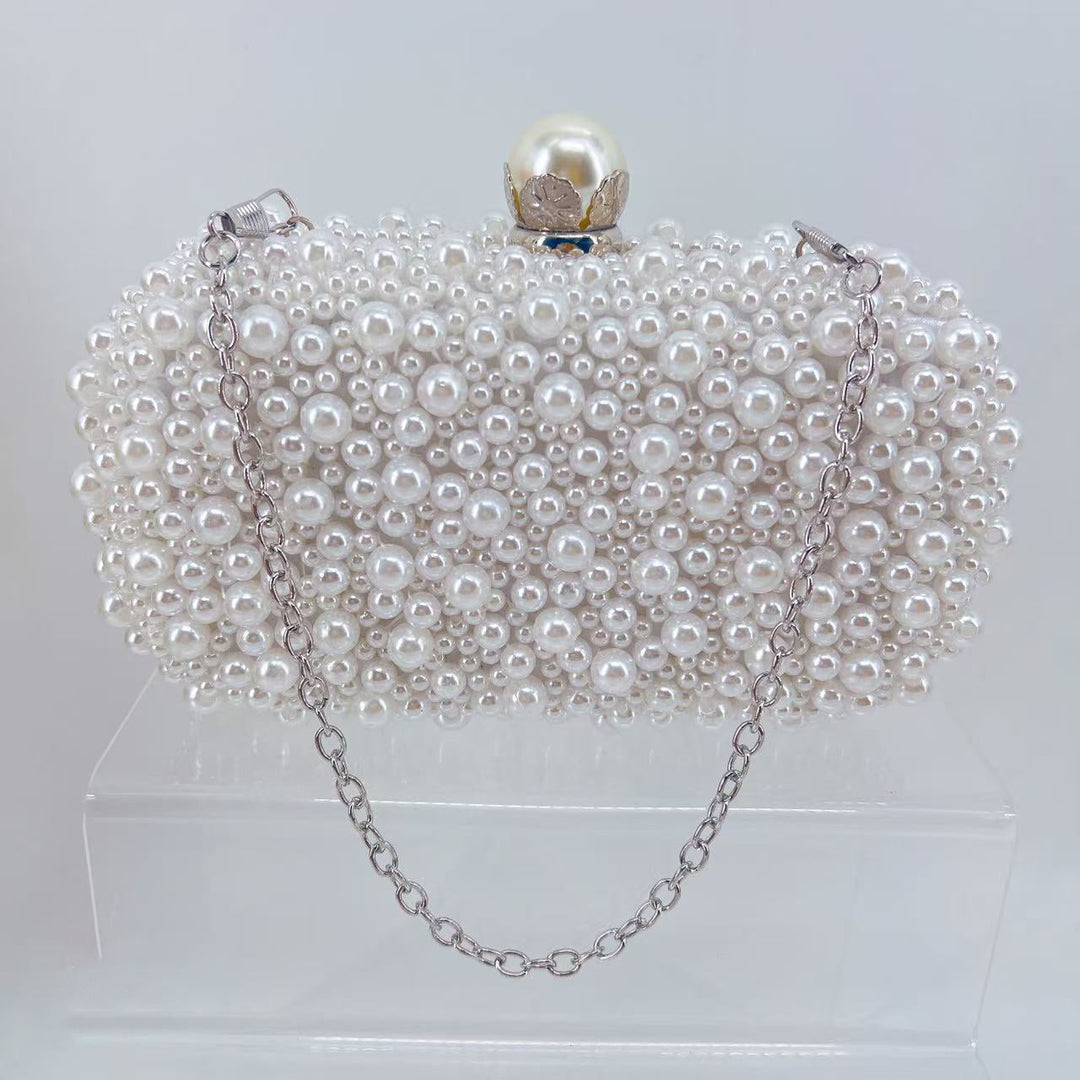 Vintage Faux Pearl Minaudiere Bridal Party Purse