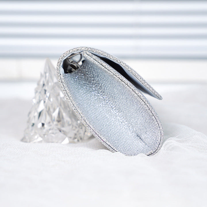 Sparkling Textured Envelope Clutch Purse