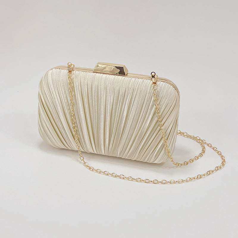 Textured Pleat Minaudiere Clutch Bag