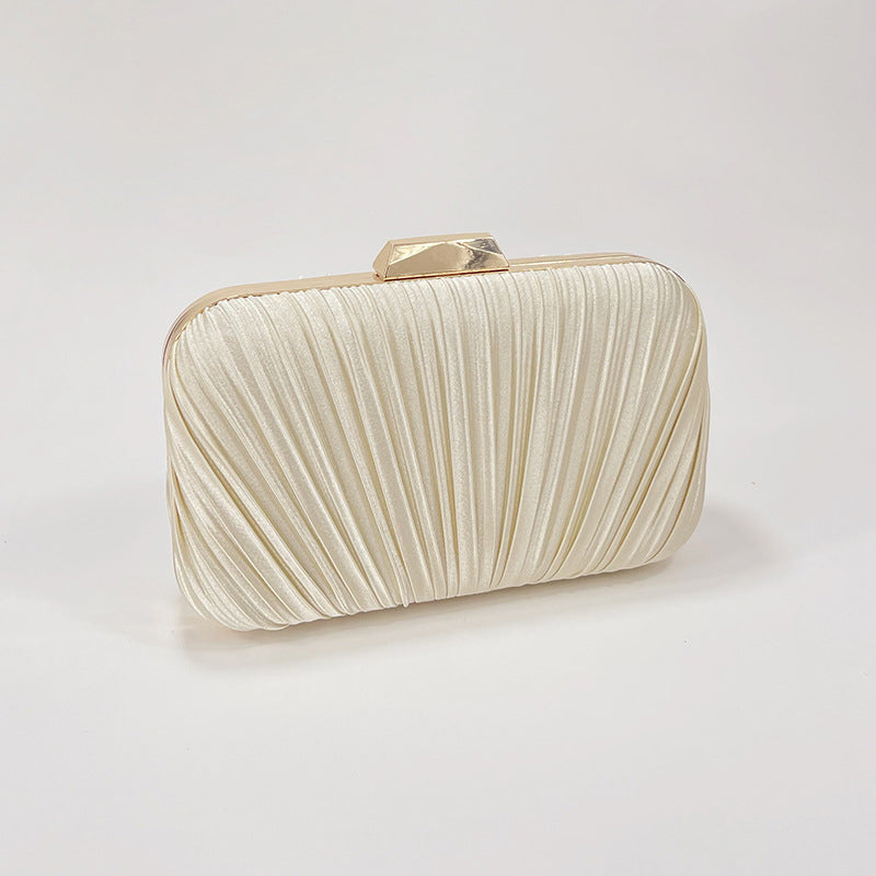 Textured Pleat Minaudiere Clutch Bag