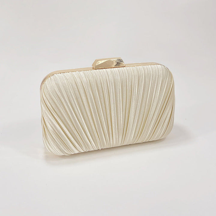 Textured Pleat Minaudiere Clutch Bag